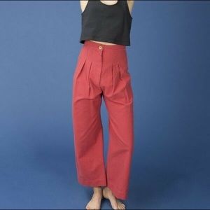 NWOT Ilana Kohn Boyd High Waisted Pants Cherry Red